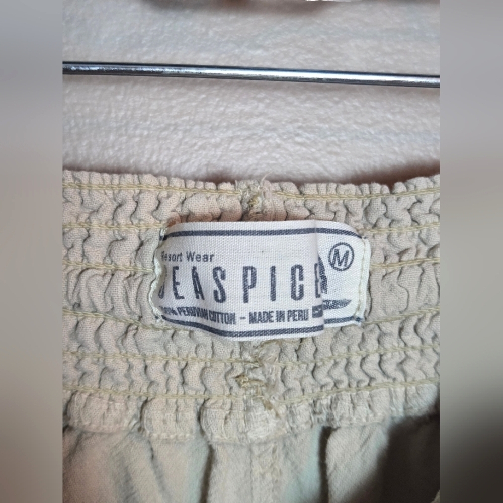 Women's Seaspice 100% Peruvian Cotton Crochet Side Quiet Luxury Pants, Medium - Picture 4 of 4